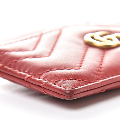Gucci Calfskin Matelasse GG Marmont Card Holder Hibiscus Red 7 of 11