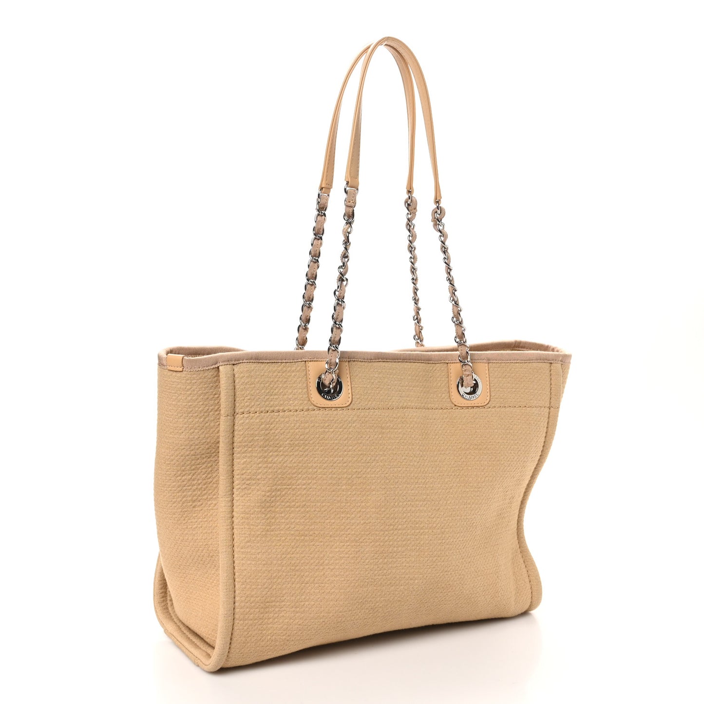 Mixed Fibers Small Deauville Tote Beige