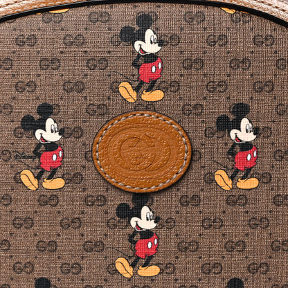 Gucci X DISNEY Mini Vintage GG Supreme Monogram Mickey Mouse Small Dome Backpack Beige Vintage Sun Oil 9 of 12