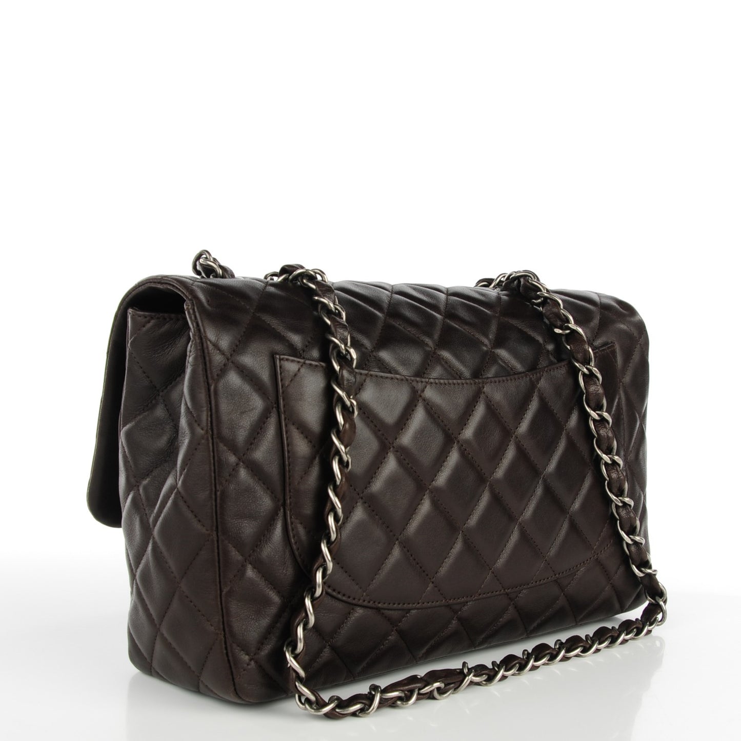Washed Lambskin Quilted Jumbo Hybrid Reissue Flap Dark Brown