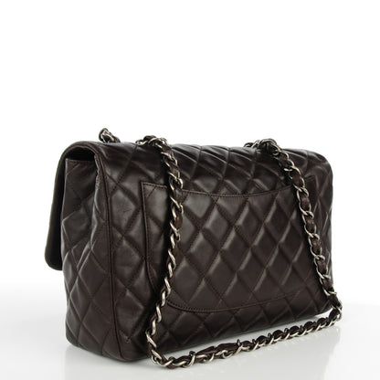 Chanel Washed Lambskin Quilted Jumbo Hybrid Reissue Flap Dark Brown 3 of 8