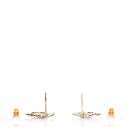 Chanel Strass Crystal Dazzling Wheat CC Earrings Gold 3 of 5