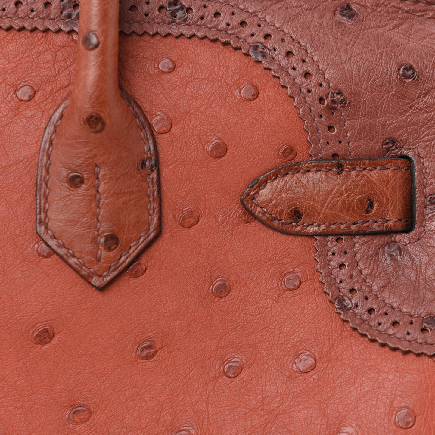 Ostrich Ghillies Birkin 30 Brique Rouge H