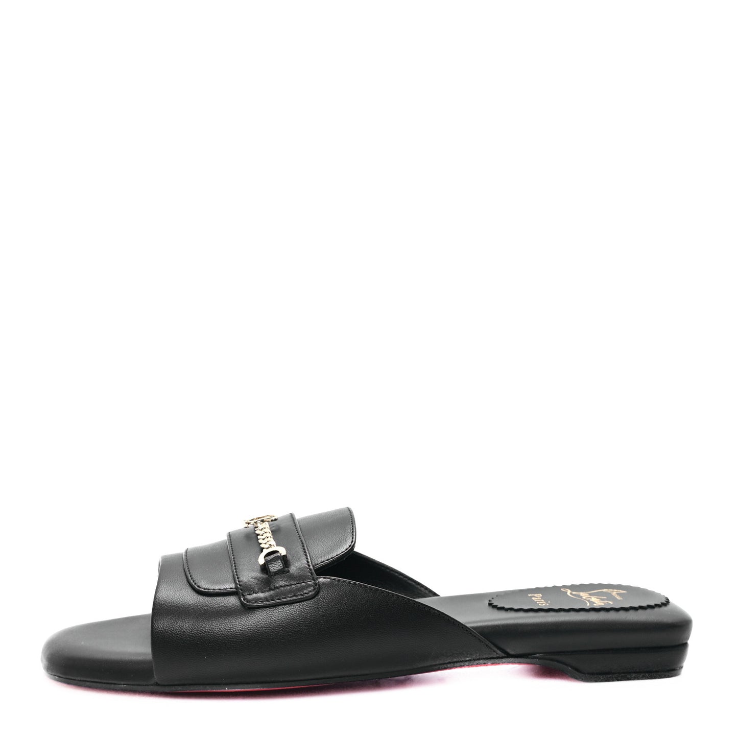 Calfskin Miss MJ Mule Flat Slides 40 Black