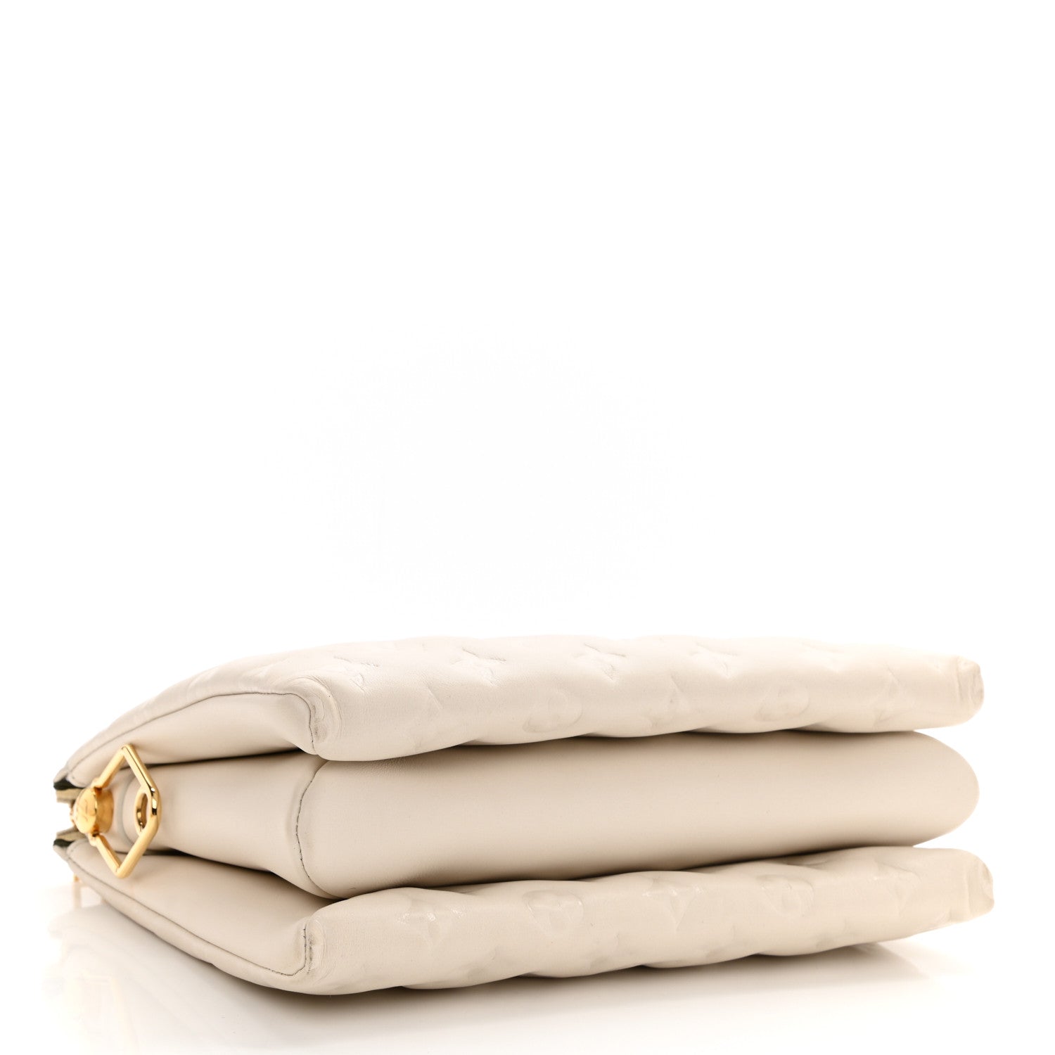 Louis Vuitton Lambskin Embossed Monogram Coussin PM Beige Cream 4 of 10