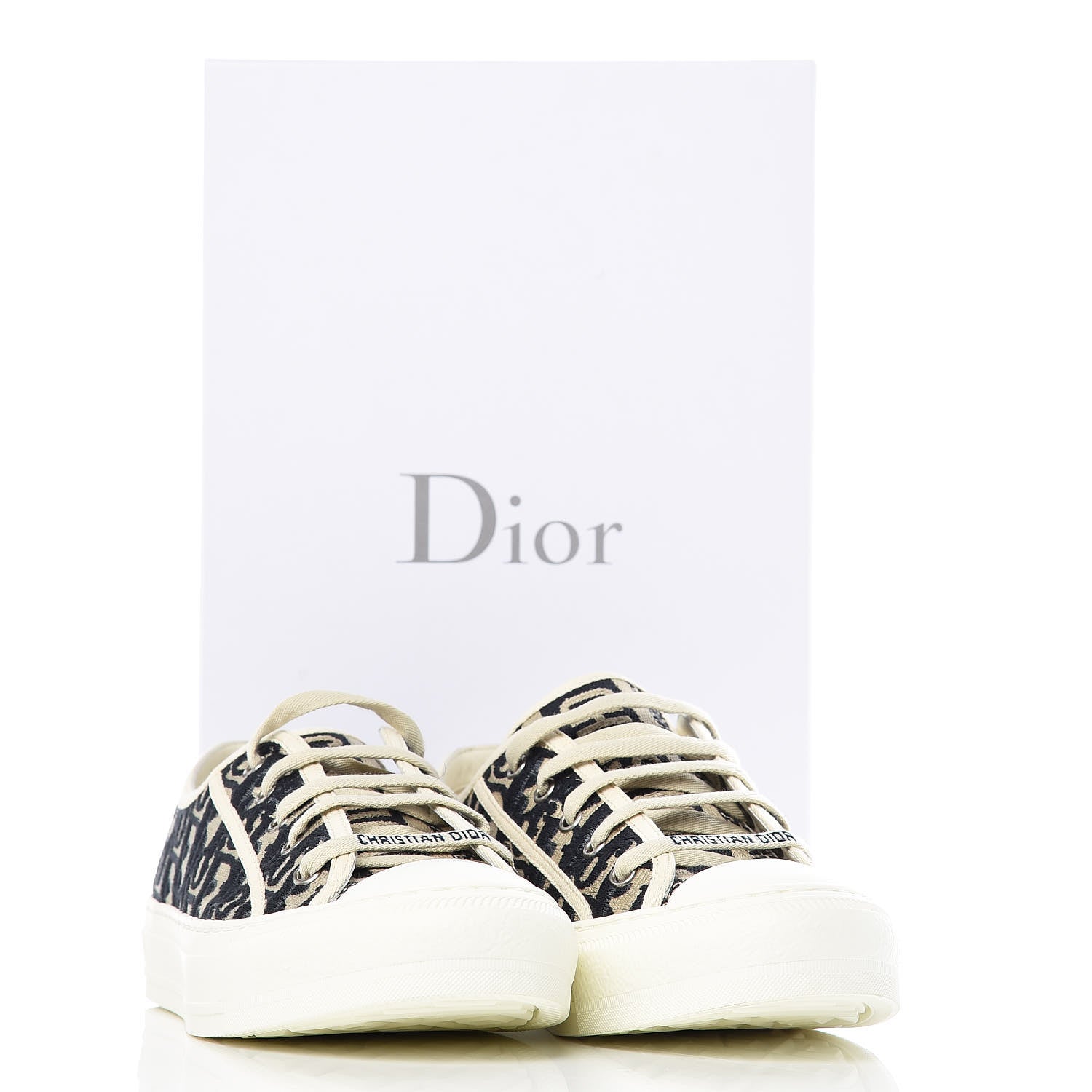 Christian Dior Canvas Oblique Walk'N'Dior Low Top Sneakers 39 Deep Blue 10 of 10