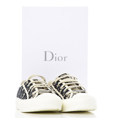 Christian Dior Canvas Oblique Walk'N'Dior Low Top Sneakers 39 Deep Blue 10 of 10