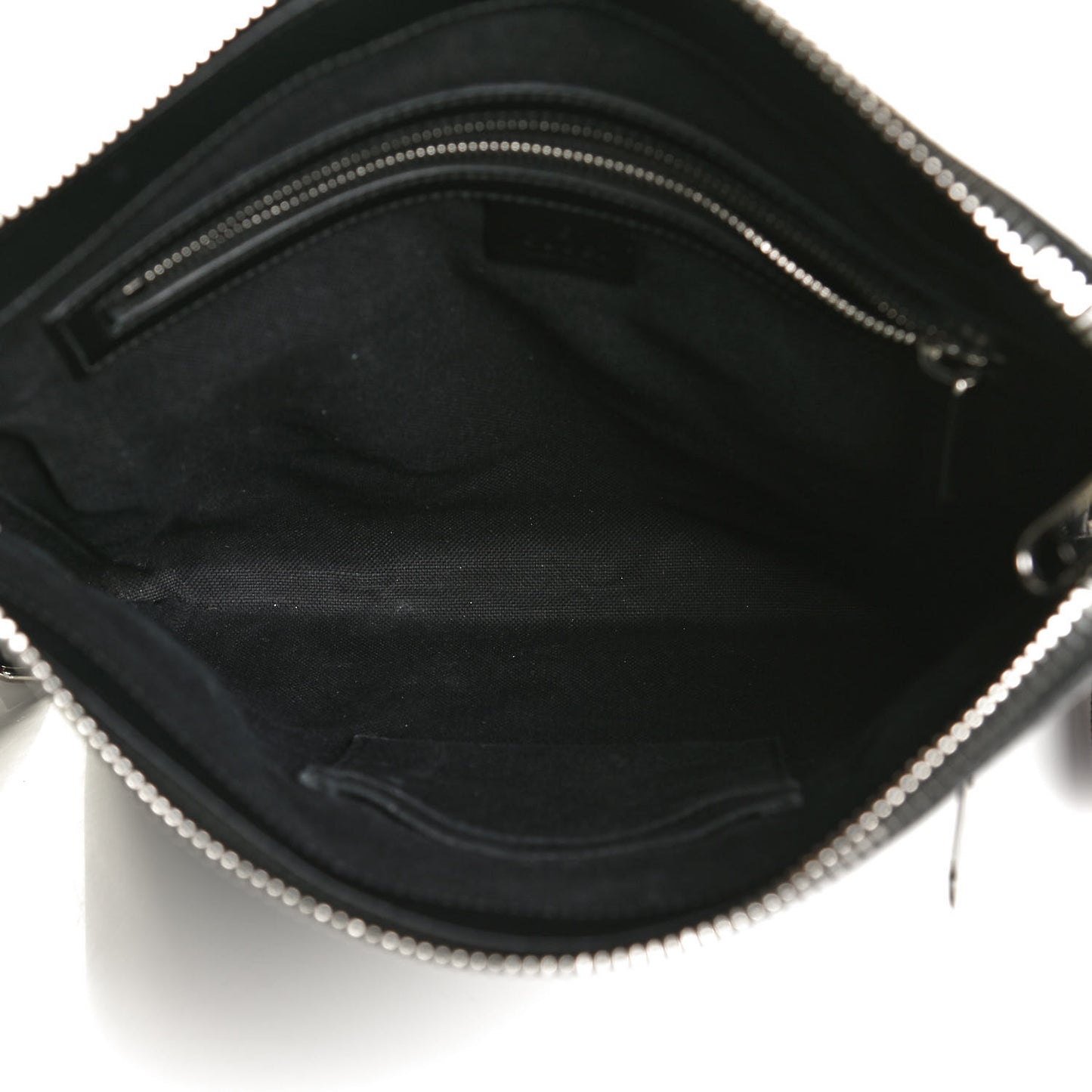 GG Supreme Monogram Appia Calfskin Web Flat Messenger Bag Black Grey