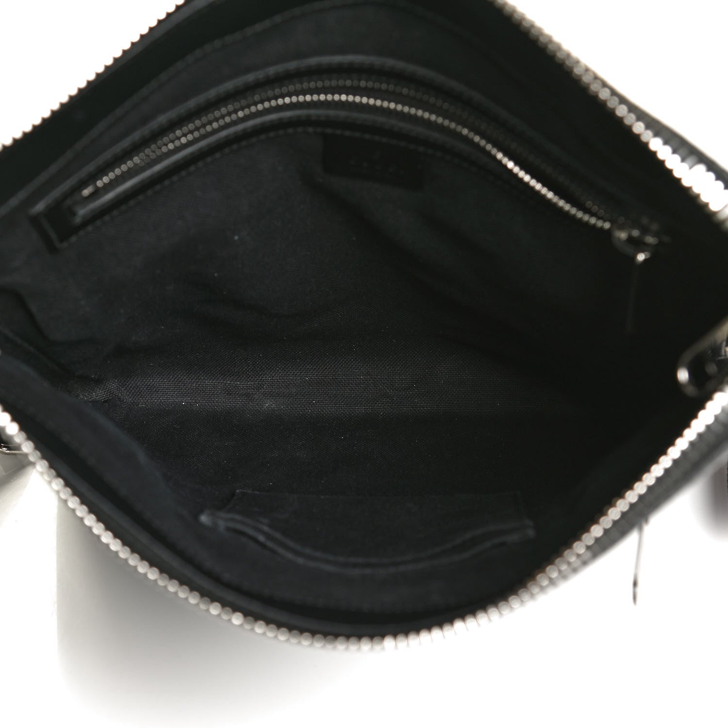Gucci GG Supreme Monogram Appia Calfskin Web Flat Messenger Bag Black Grey 5 of 12