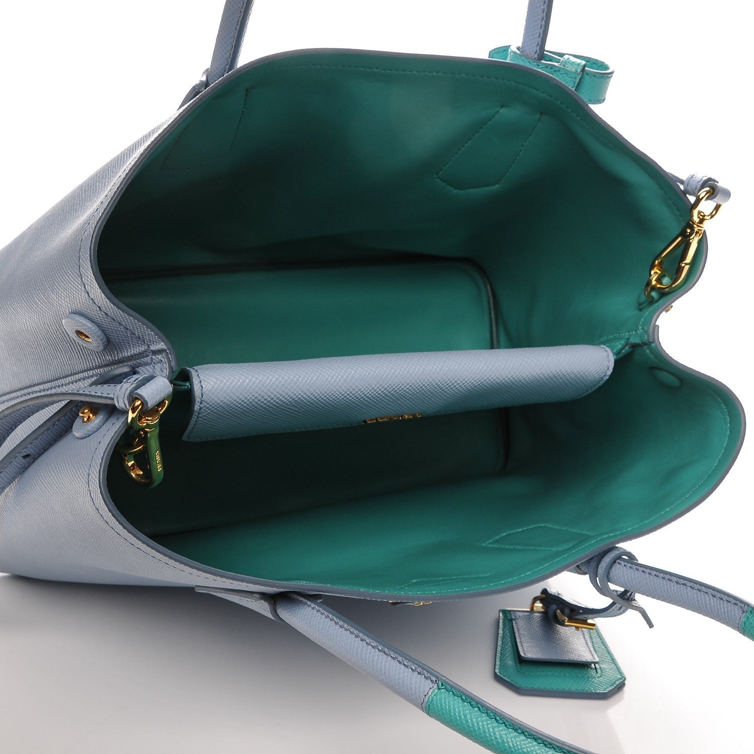Prada Saffiano Cuir Small Double Bag Astrale Giada 5 of 7