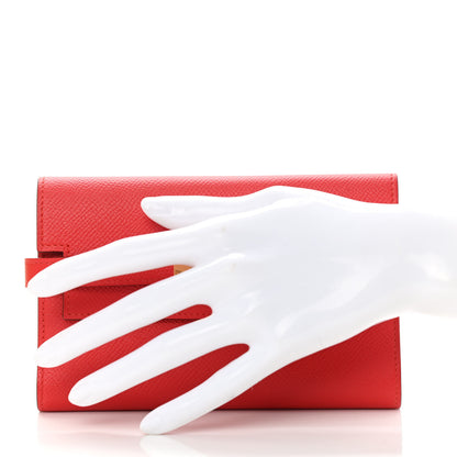 Hermes Epsom Medium Kelly Wallet Rouge Tomate 2 of 7