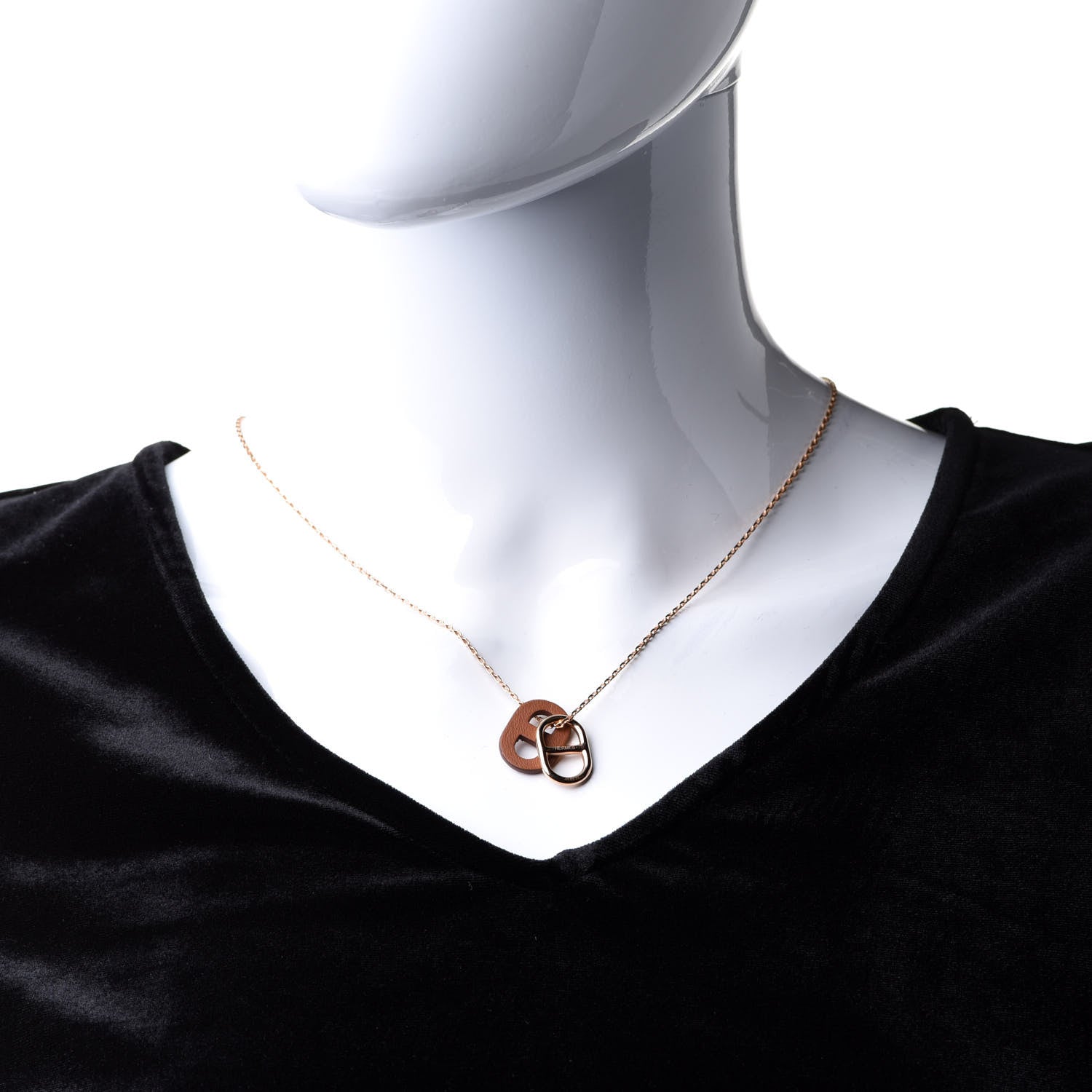 Hermes Swift O'Maillon Pendant Necklace Gold 2 of 7