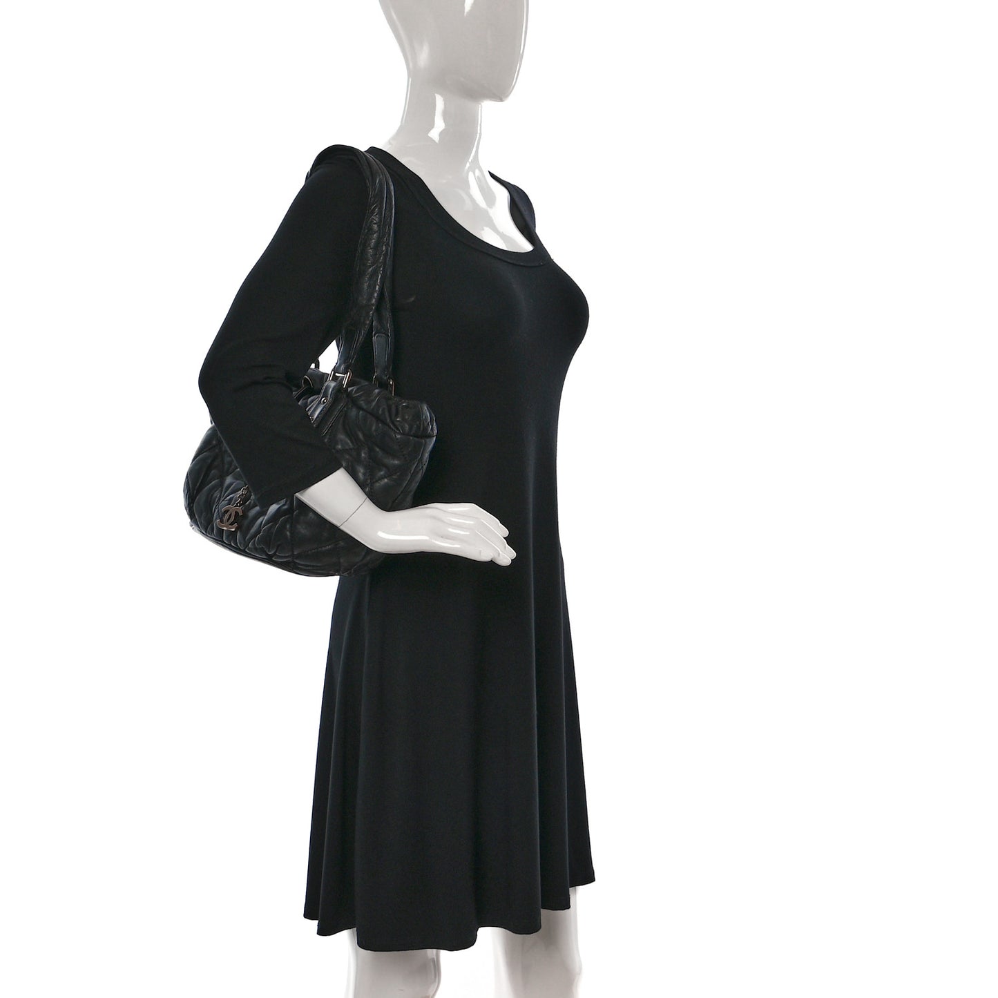 Lambskin Quilted Cloudy Bundle East West Tote Black