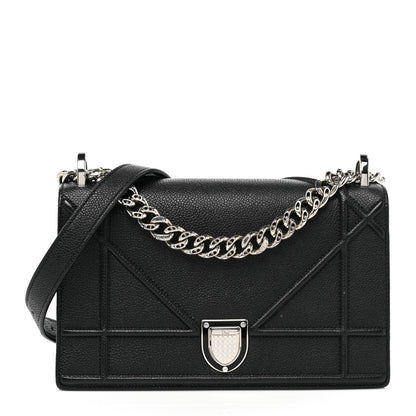 Christian Dior Grained Calfskin Small Diorama Flap Bag Black 1 of 10