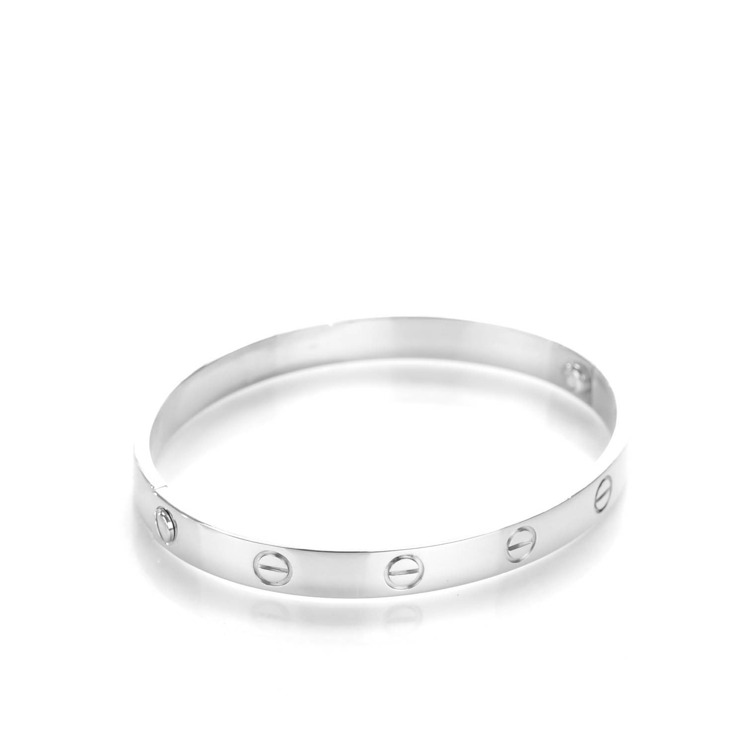 Cartier 18K White Gold LOVE Bracelet 17 3 of 5