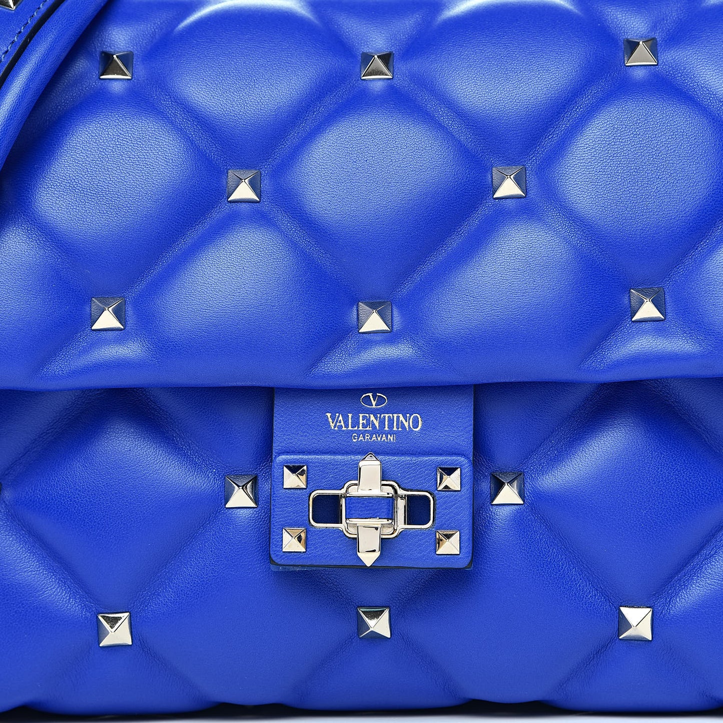 Nappa Medium Candystud Top Handle Bag Acid Blue
