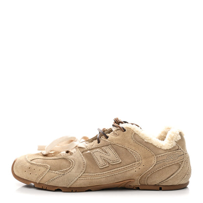 Miu Miu X NEW BALANCE Suede Shearling 530 SL Sneakers 37 Ecru 1 of 9