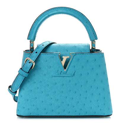 Louis Vuitton Ostrich Capucines Mini Candy Blue 1 of 9