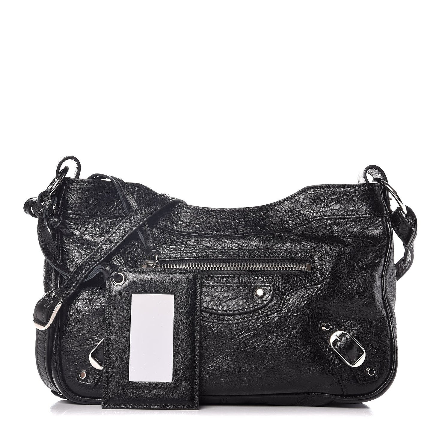 Agneau Classic Silver Hardware Hip Black