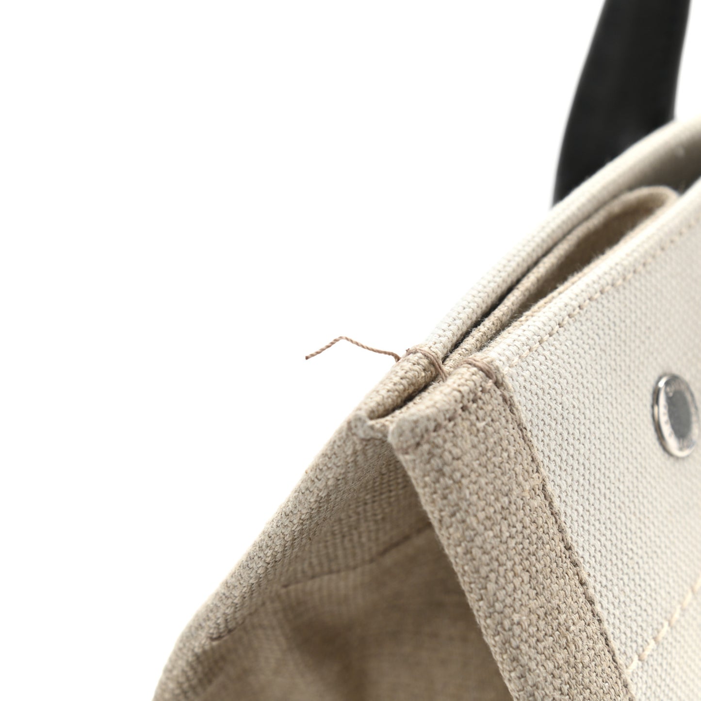 Linen Calfskin Small Rive Gauche Tote Greggio Natural