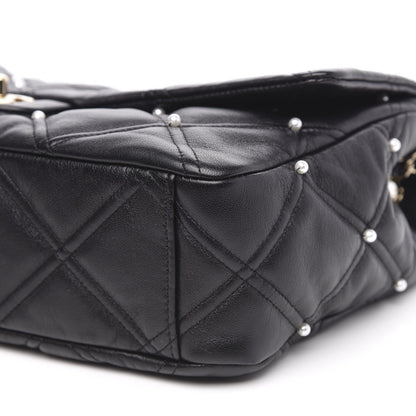 Chanel Lambskin Quilted Pearl Studded Flap Black 9 of 12