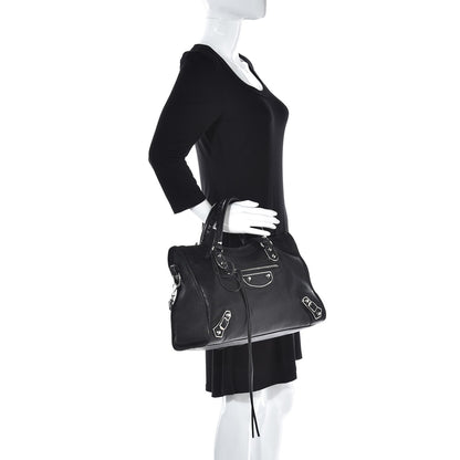 Balenciaga Chevre Silver Metallic Edge Hardware City Black 3 of 9