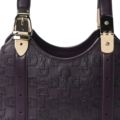 Gucci Calfskin Horsebit Embossed Shoulder Bag Purple 8 of 10