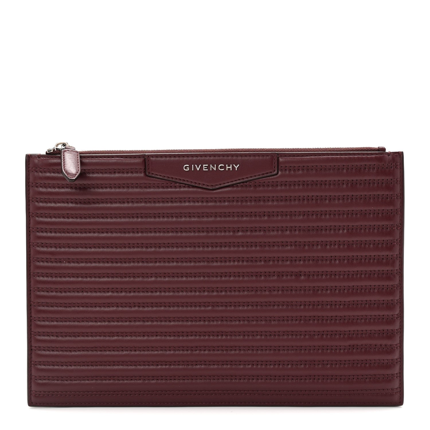 Givenchy Calfskin Stitched Antigona Pouch Burgundy 1 of 7