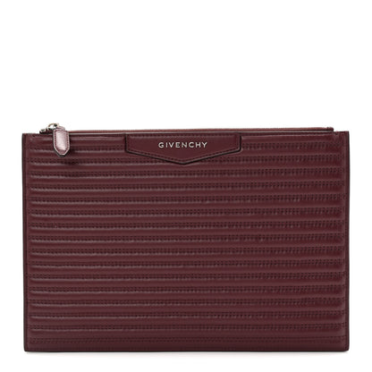 Givenchy Calfskin Stitched Antigona Pouch Burgundy 1 of 7