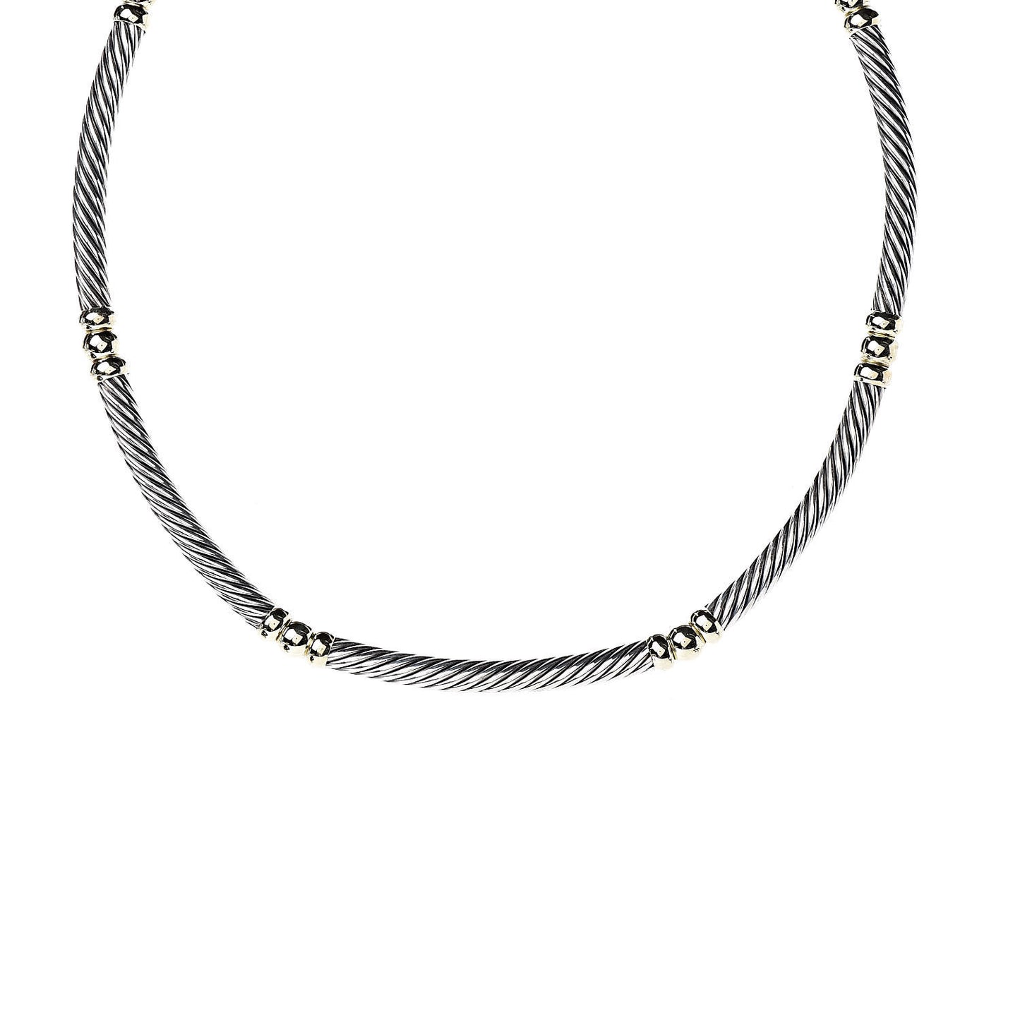 Sterling Silver 14K Yellow Gold Hampton Cable Necklace