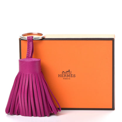 Hermes Lambskin Carmen Tassel Key Holder Rose Pourpre 5 of 5