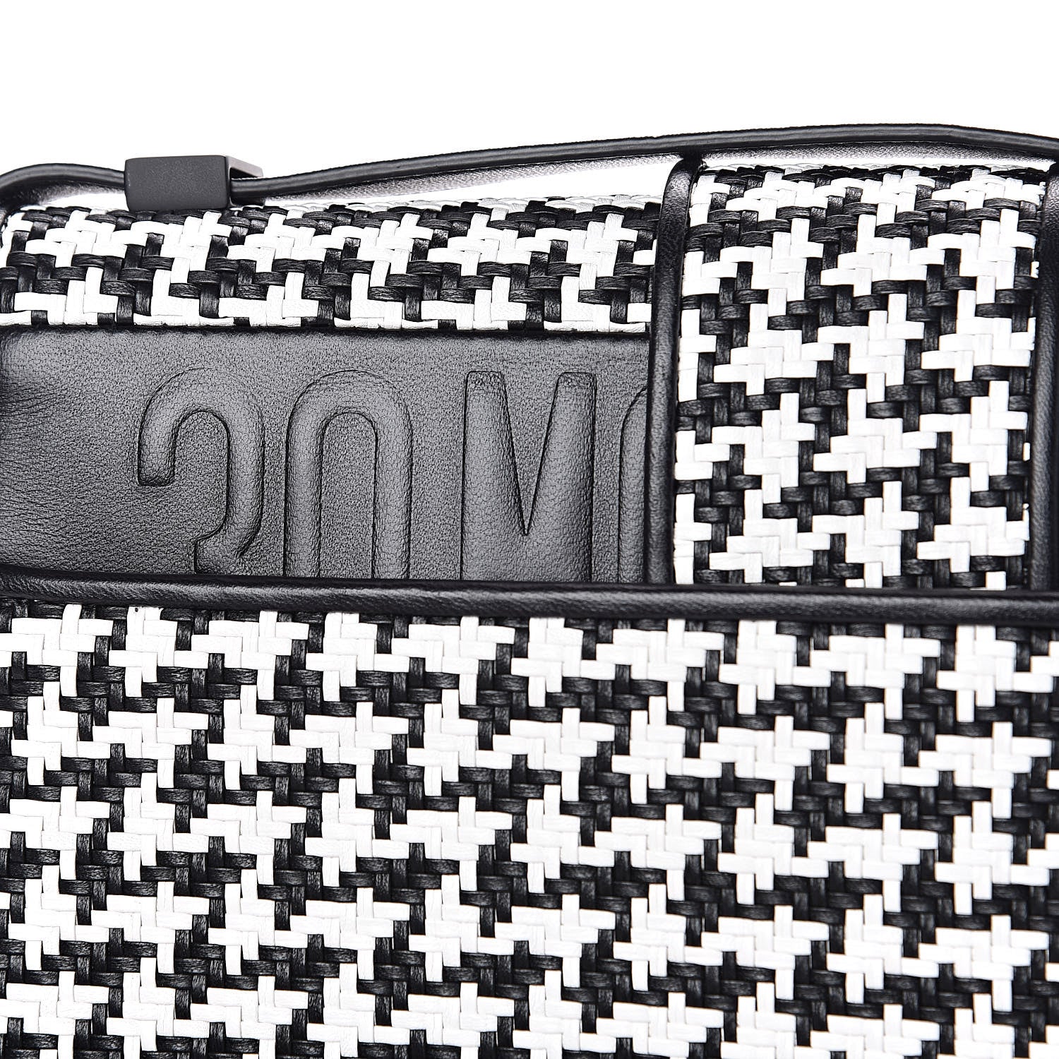Christian Dior Lambskin Houndstooth Braided 30 Montaigne Flap Bag Black White 8 of 12
