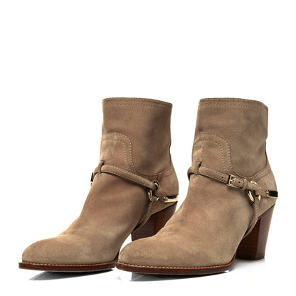 Christian Dior Calfskin Suede Rider Ankle Boots 39.5 Beige 3 of 7