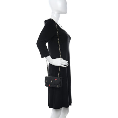 Chanel Caviar Quilted Enamel Coco Casino Flap Phone Holder With Chain Black 2 of 11
