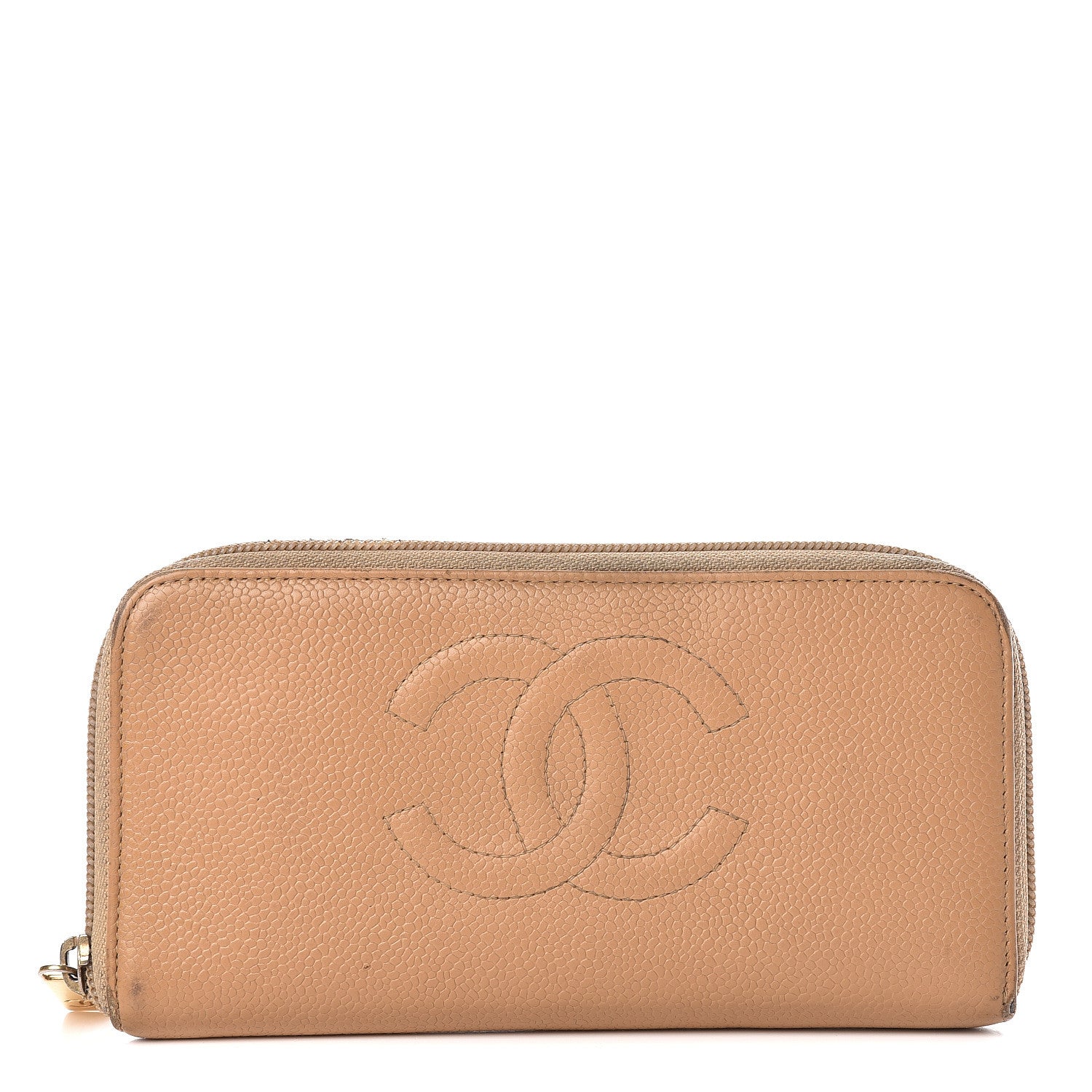 Chanel Caviar Large Timeless CC Zip Around Wallet Beige 1 of 28