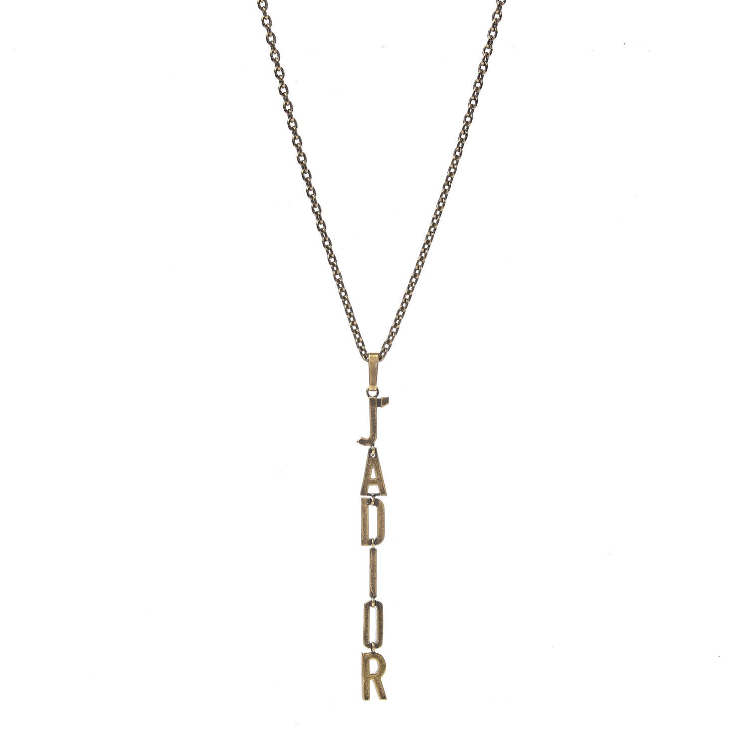 Christian Dior Metal J'Adior Long Necklace Aged Gold 1 of 4