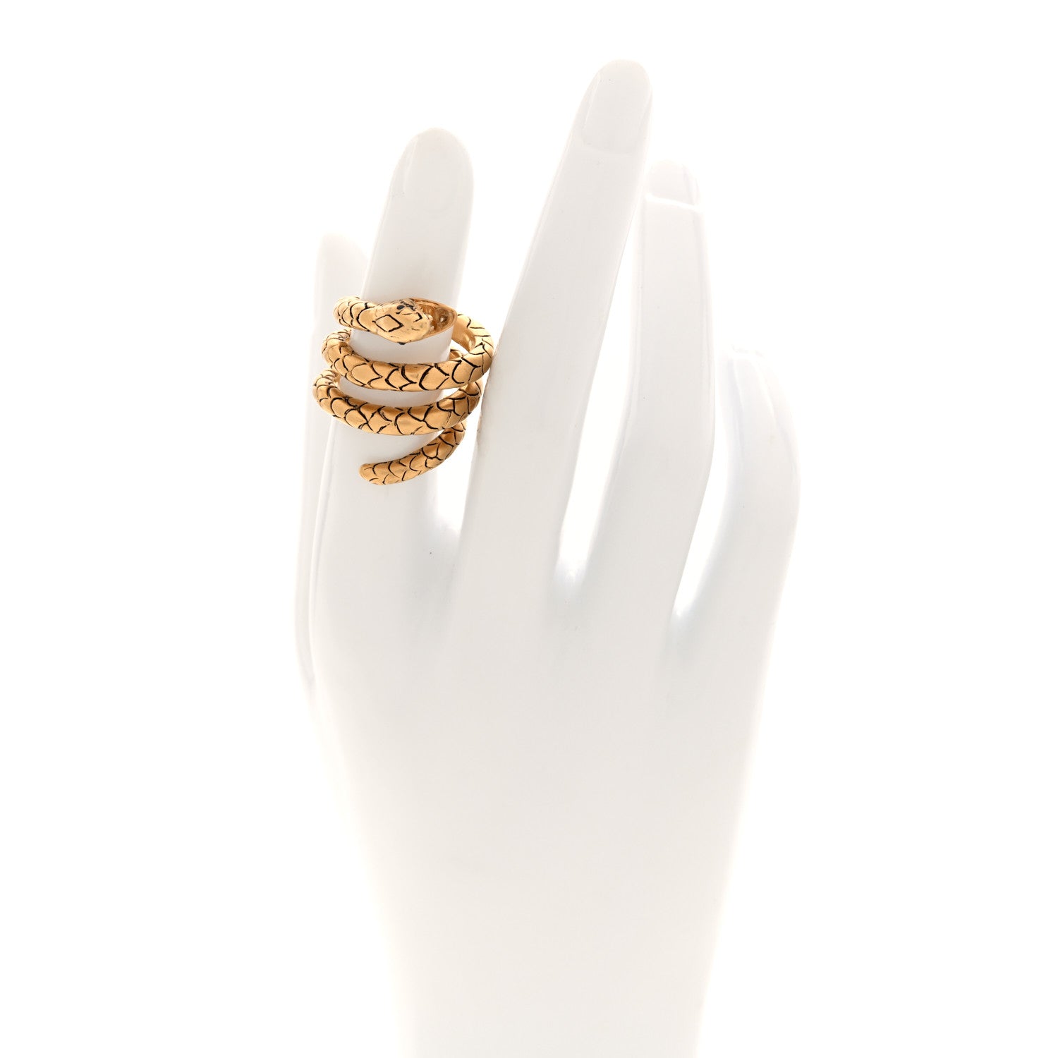 Saint Laurent Brass Snake Spiral Ring Gold 2 of 4
