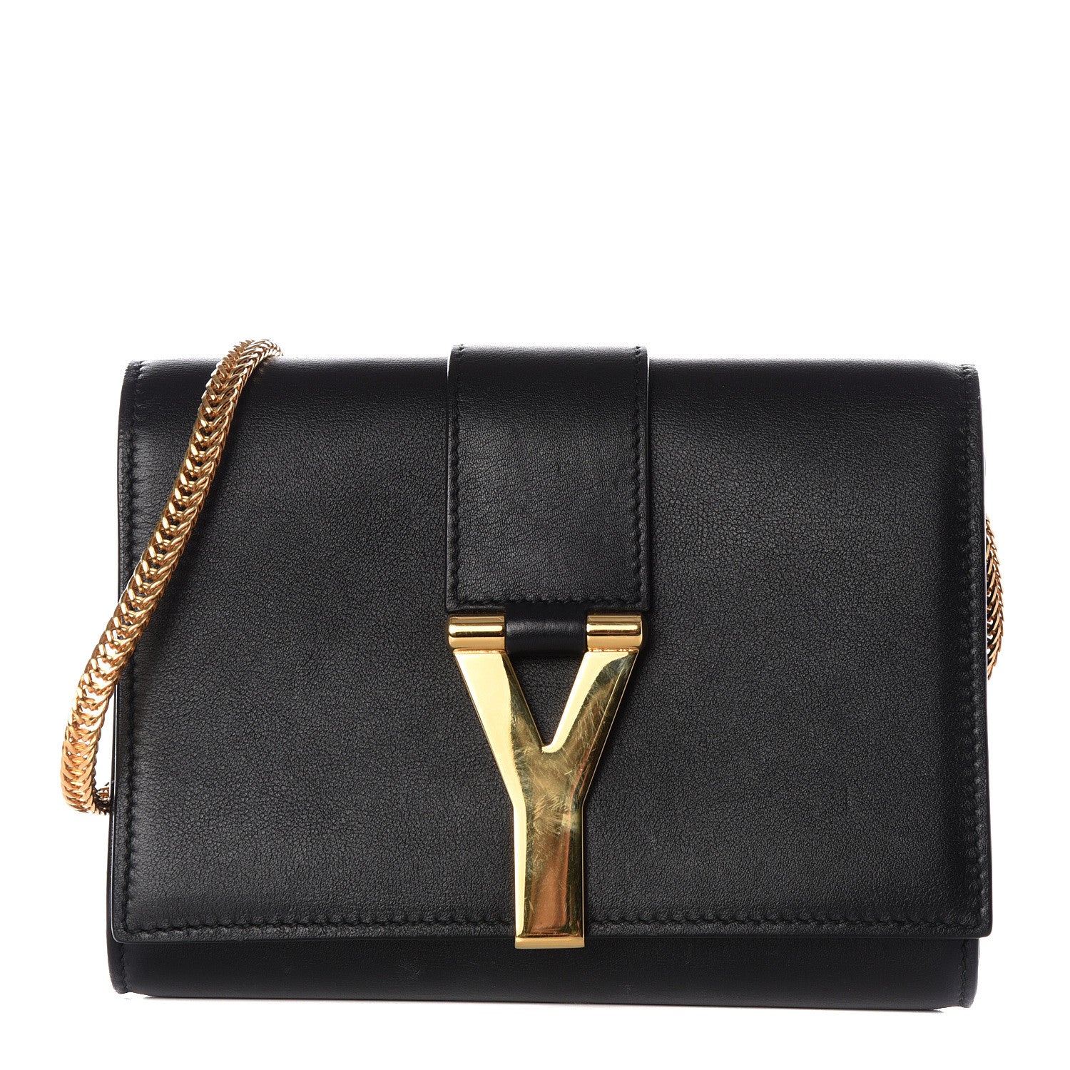 Saint Laurent Calfskin Classic Y Ligne Chain Wallet Black 1 of 11