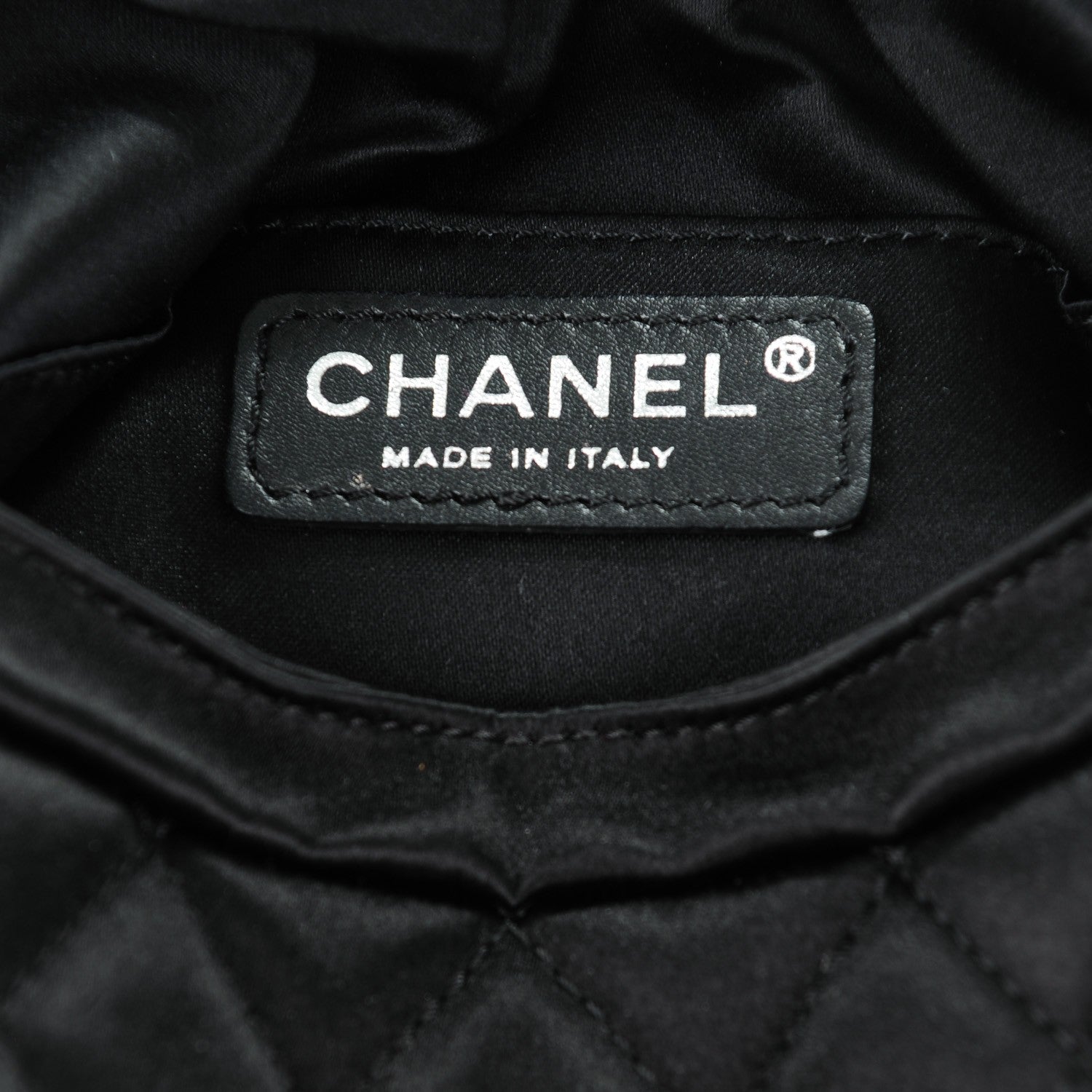 Chanel Satin Quilted Flap Clutch Black 6 of 7