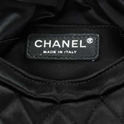 Chanel Satin Quilted Flap Clutch Black 6 of 7