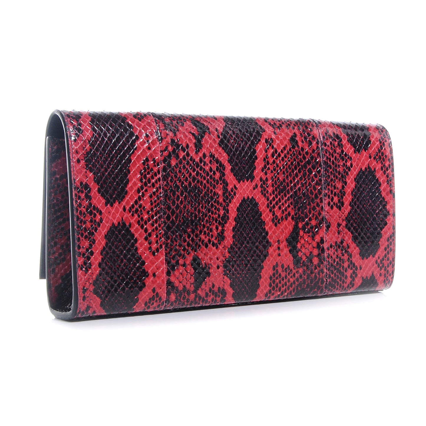 Snakeskin Cassandre Clutch Red