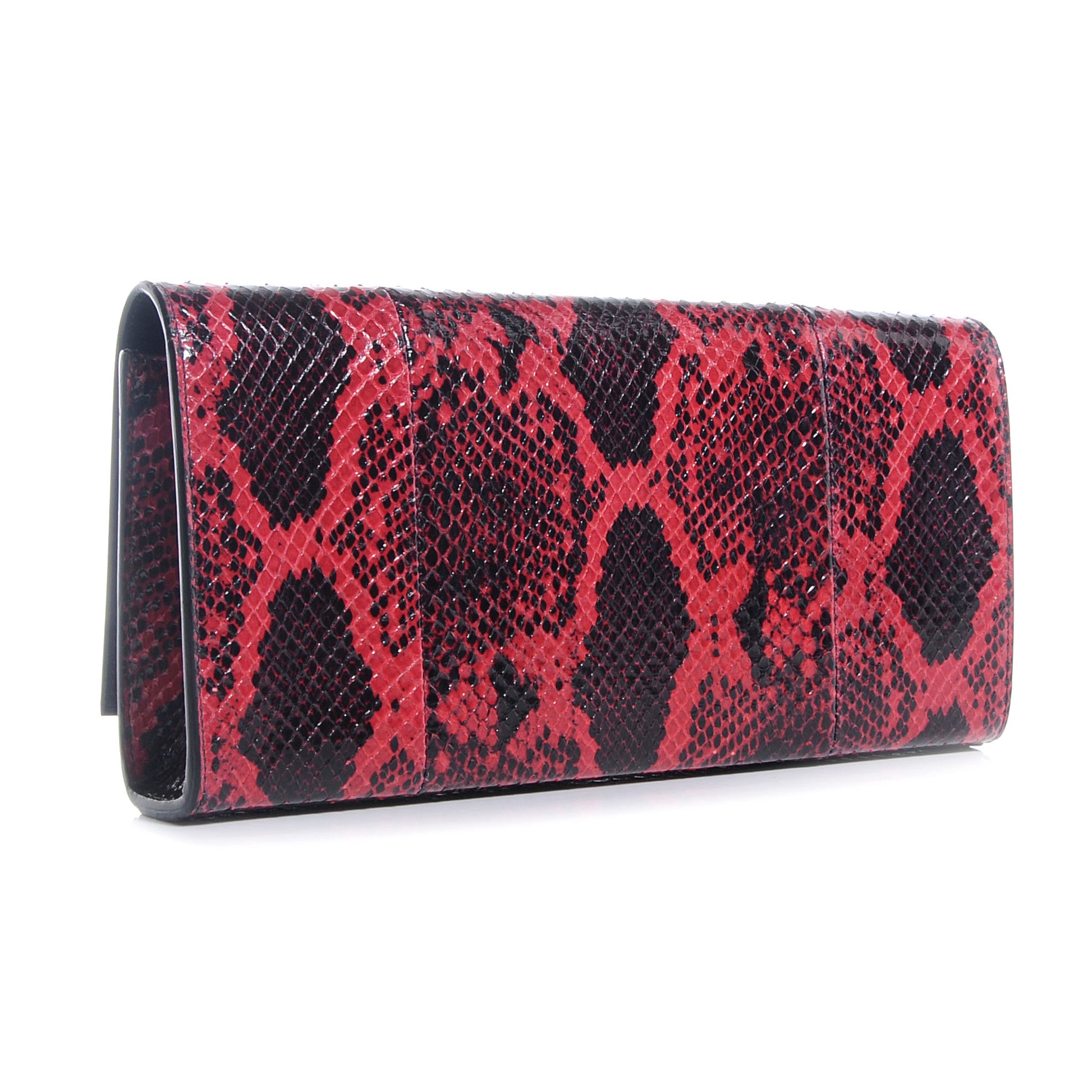 Saint Laurent Snakeskin Cassandre Clutch Red 3 of 8