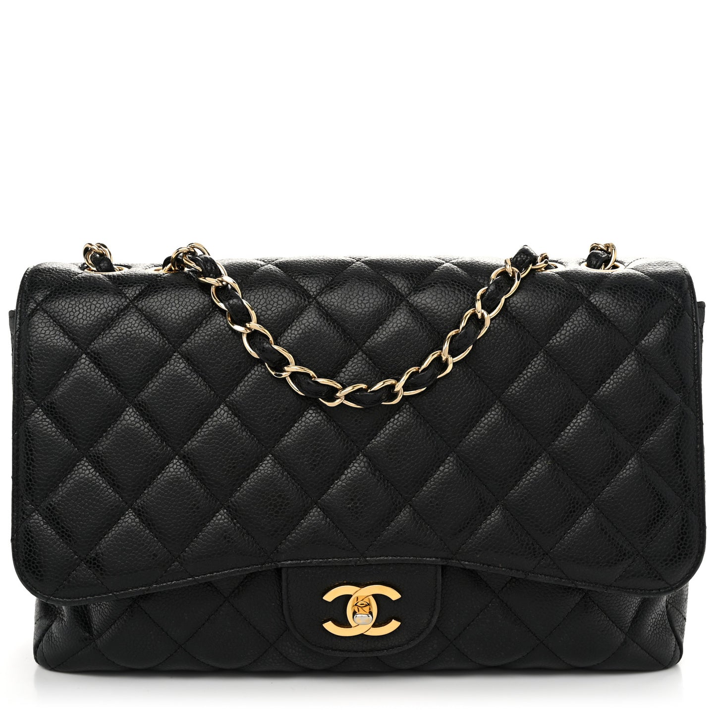 Caviar Quilted Jumbo Single Flap Black