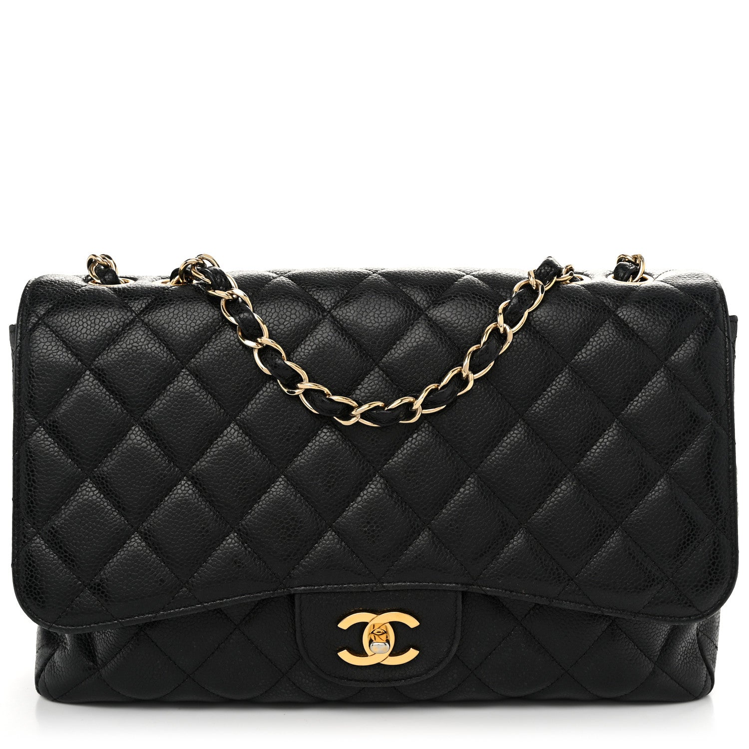 Chanel Caviar Quilted Jumbo Single Flap Black 1 of 12