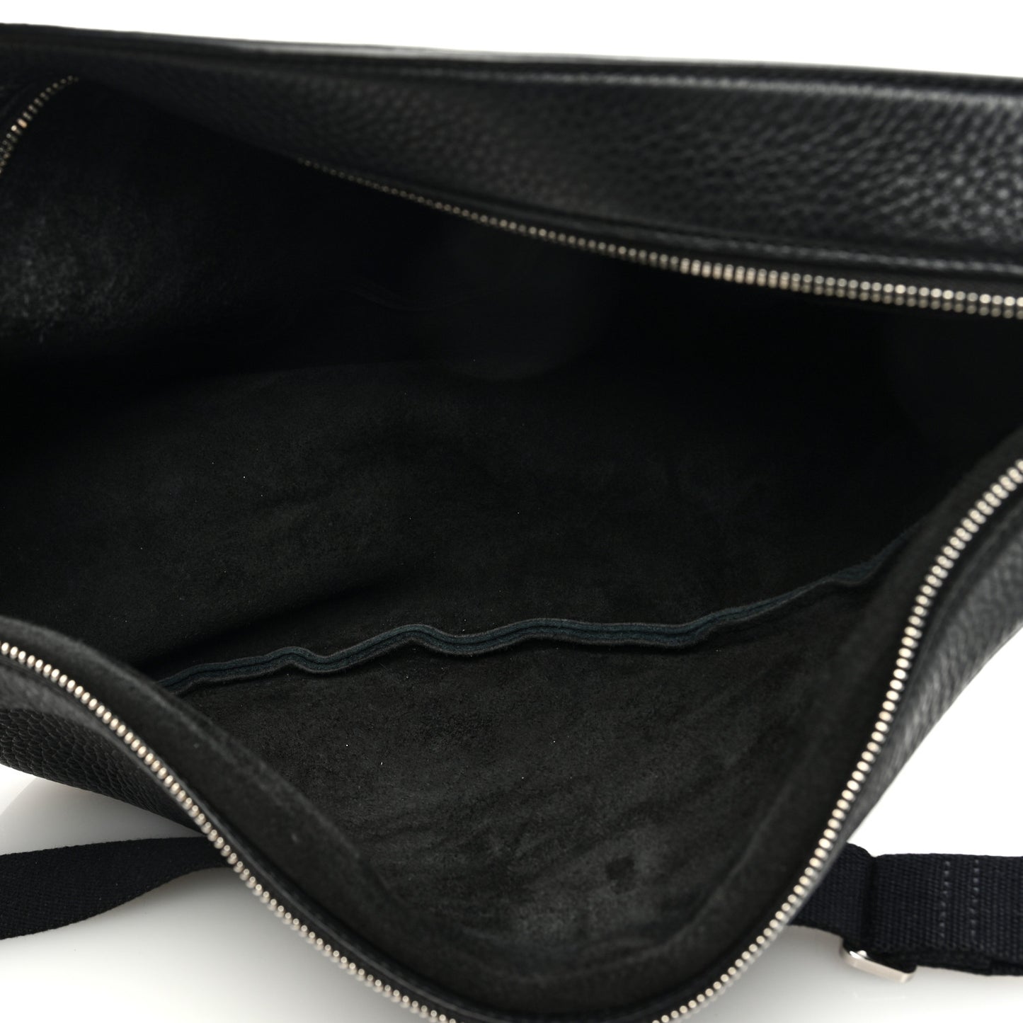 Grained Calfskin Large Slouchy Banana Bag Black