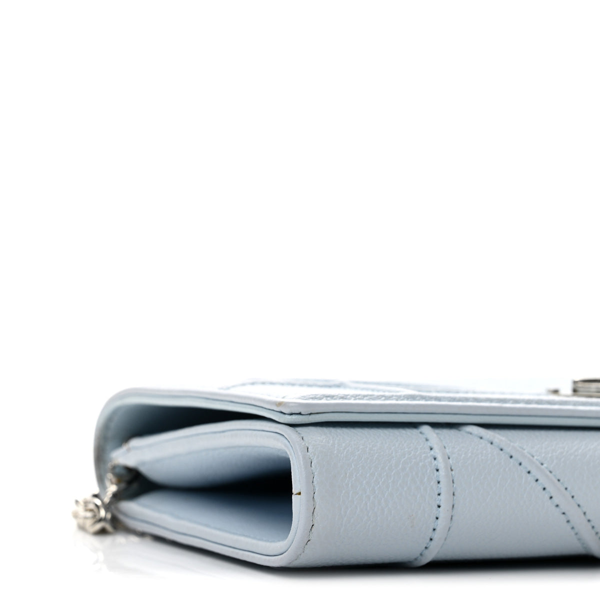 Christian Dior Grained Calfskin Diorama Croisiere Chain Wallet Light Blue 9 of 14