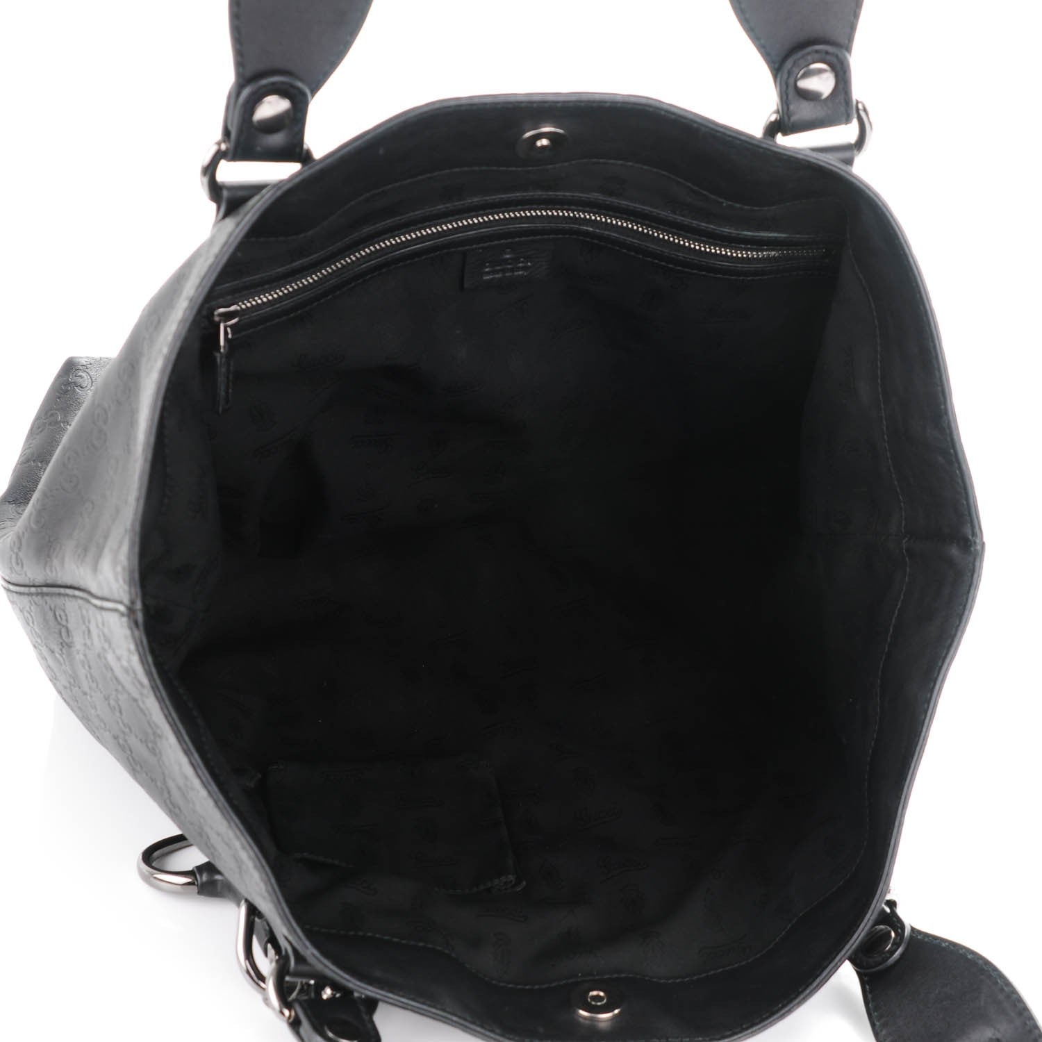 Gucci Guccissima Medium Icon Bit Tote Black 5 of 7
