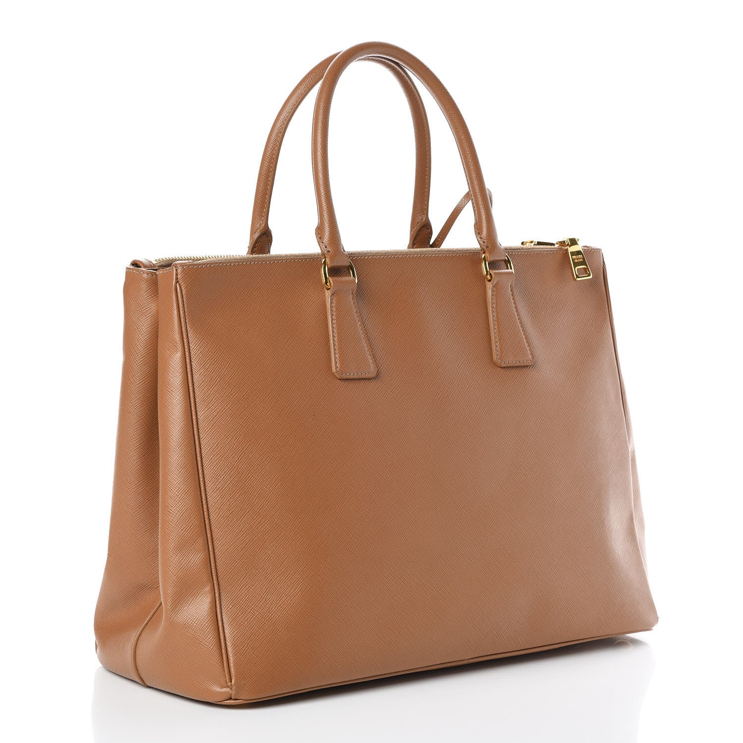 Prada Saffiano Large Galleria Double Zip Tote Caramel 3 of 9