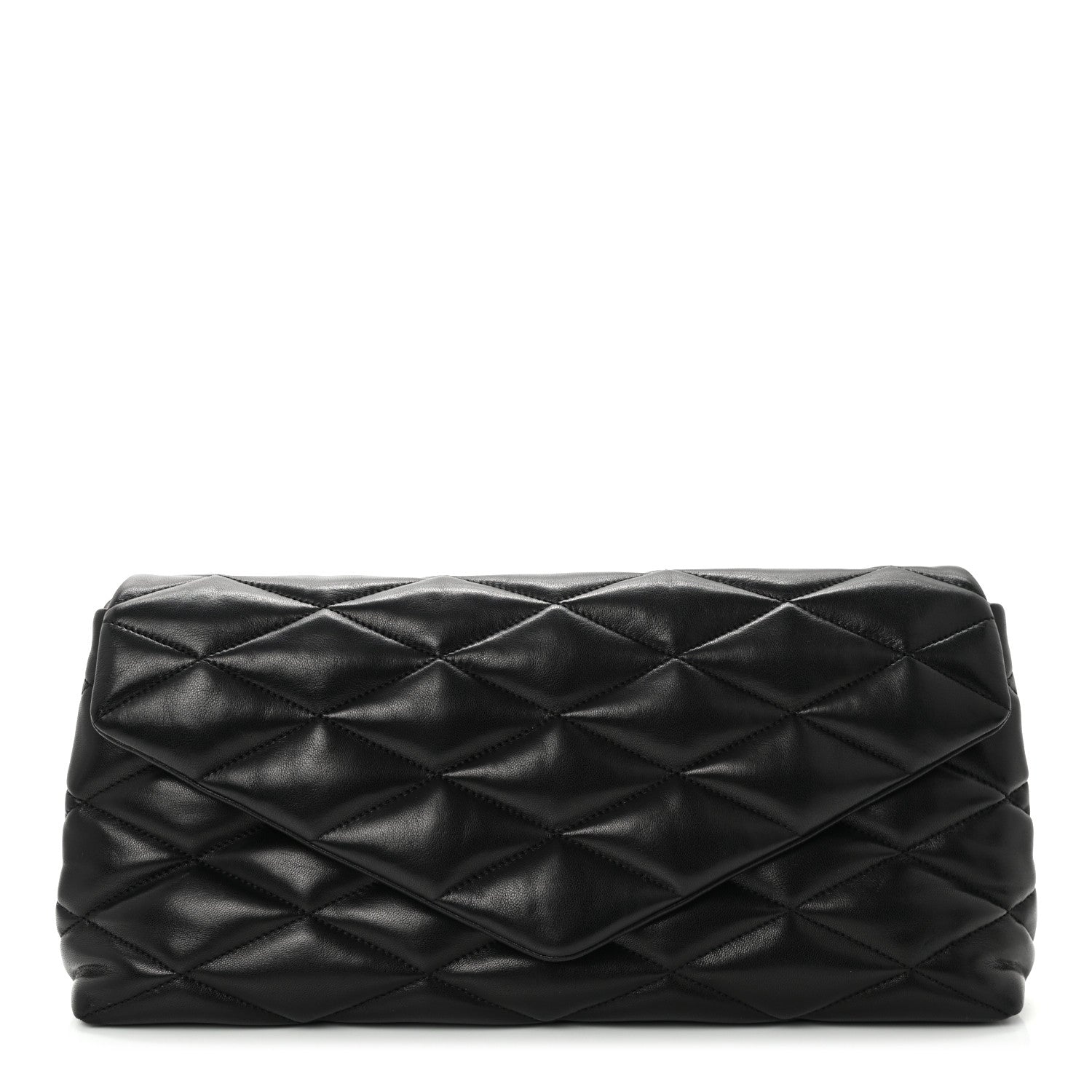 Saint Laurent Lambskin Quilted Sade Puffer Envelope Clutch Black 1 of 9