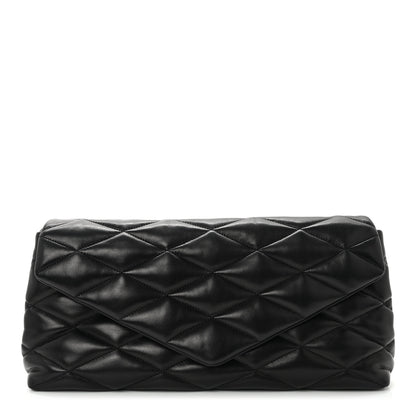 Saint Laurent Lambskin Quilted Sade Puffer Envelope Clutch Black 1 of 9